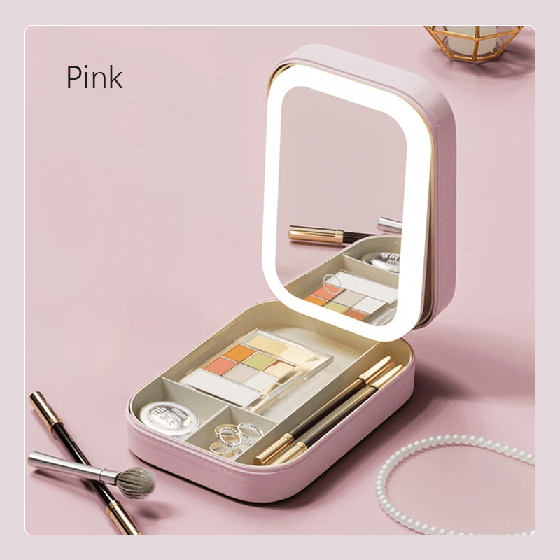 Lighteme Multifunktionale Make-up-Box – Aufbewahrungsbox für Schmuck + Make-up-Spiegel