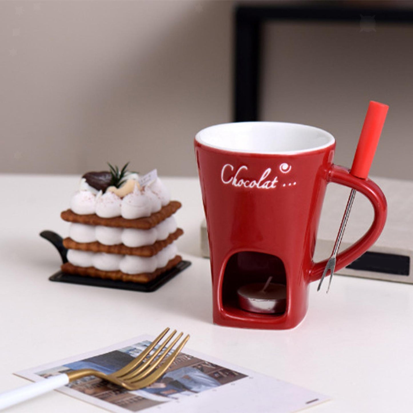Tasse à fondue multifonctionnelle Lighteme | Parfait pour le chocolat, le fromage, les bougies faites maison et plus encore