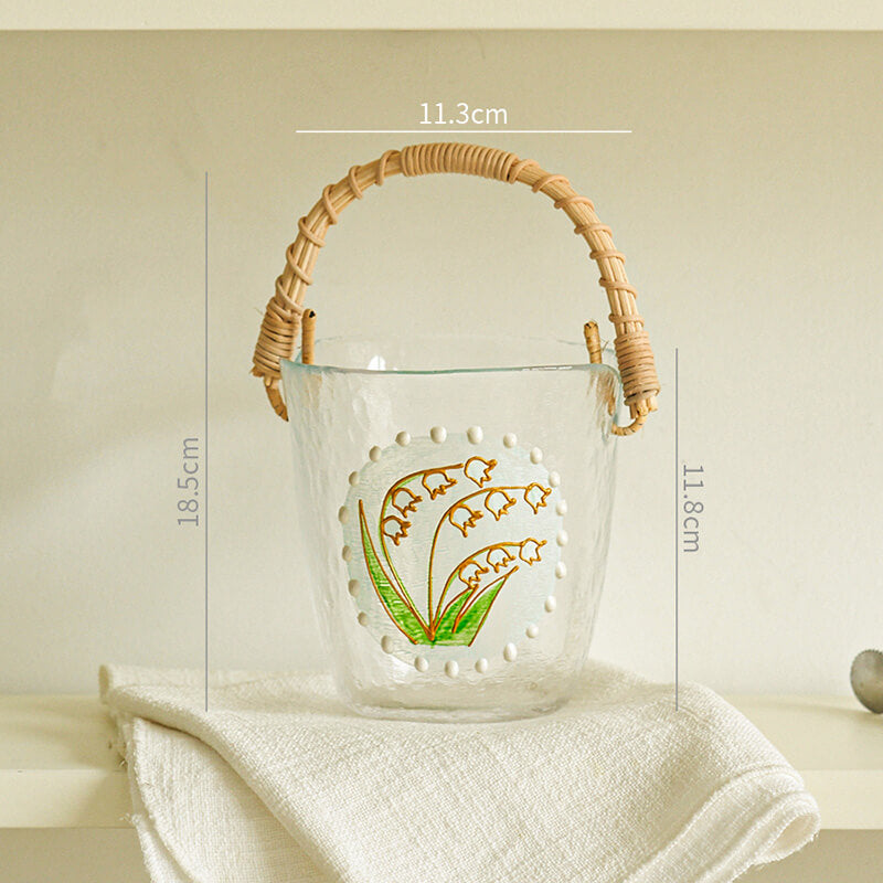 Lighteme Bamboo Wood Portable Glass Ice Bucket