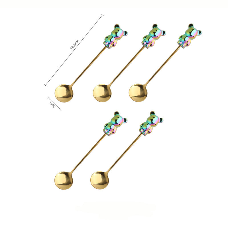 Lighteme Bear Stainless Steel Dessert Spoon 5pcs Set