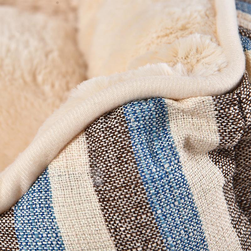 Lighteme Chenille Home Striped Cotton Linen Kennel