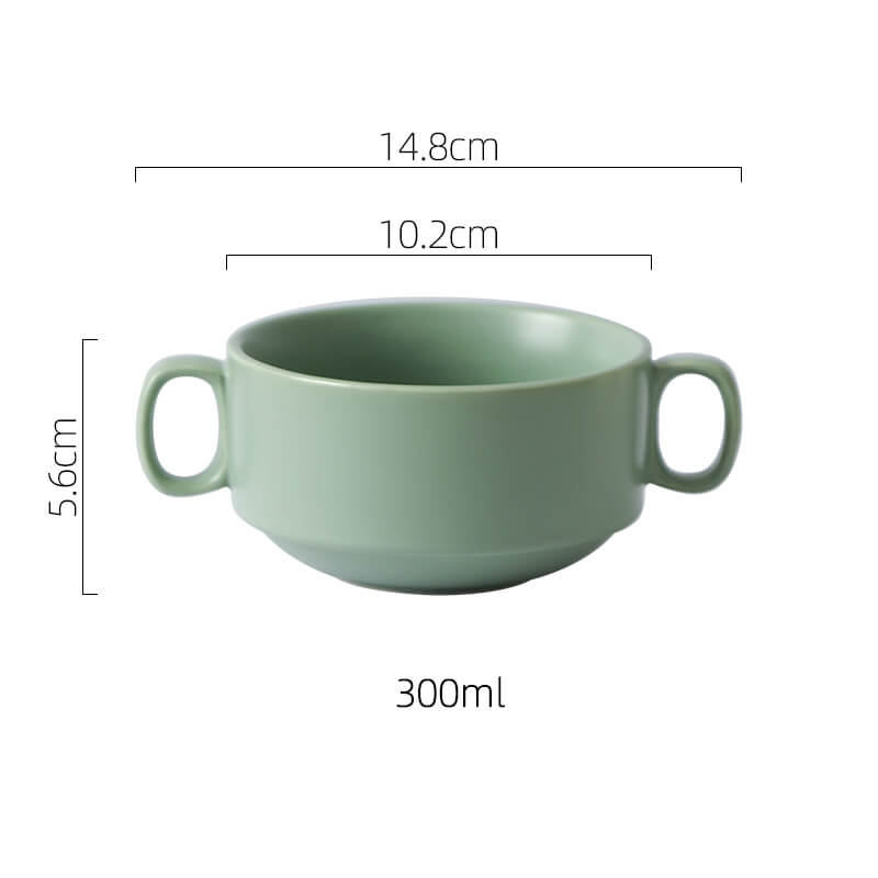 Lighteme Color Glazed Ceramic Baking Bowl With Handle