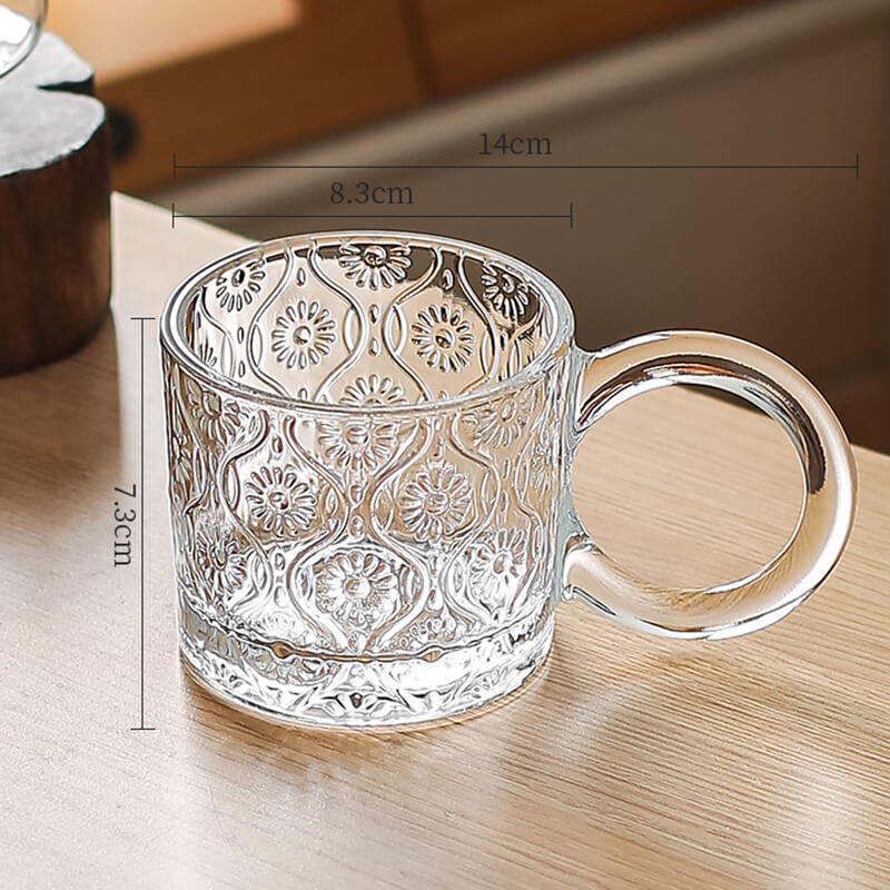 Lighteme Creative Embossed Glass Cup