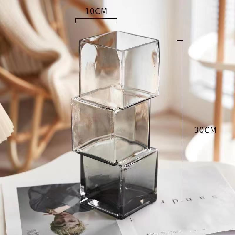 Vase carré en verre disloqué Lighteme
