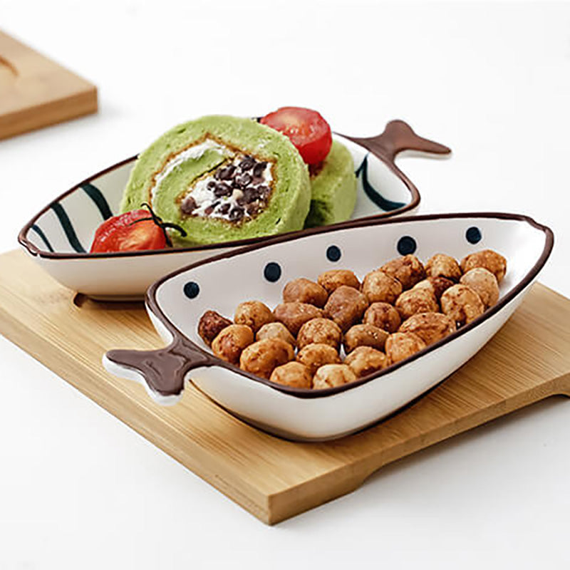 Lighteme Fishtail Ceramic Snack Plate Set