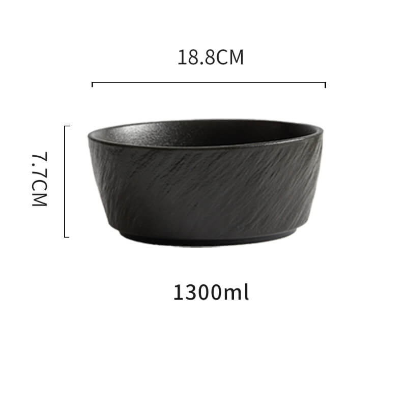 Lighteme Frosted Stone Texture Straight Edge Ceramic Bowl