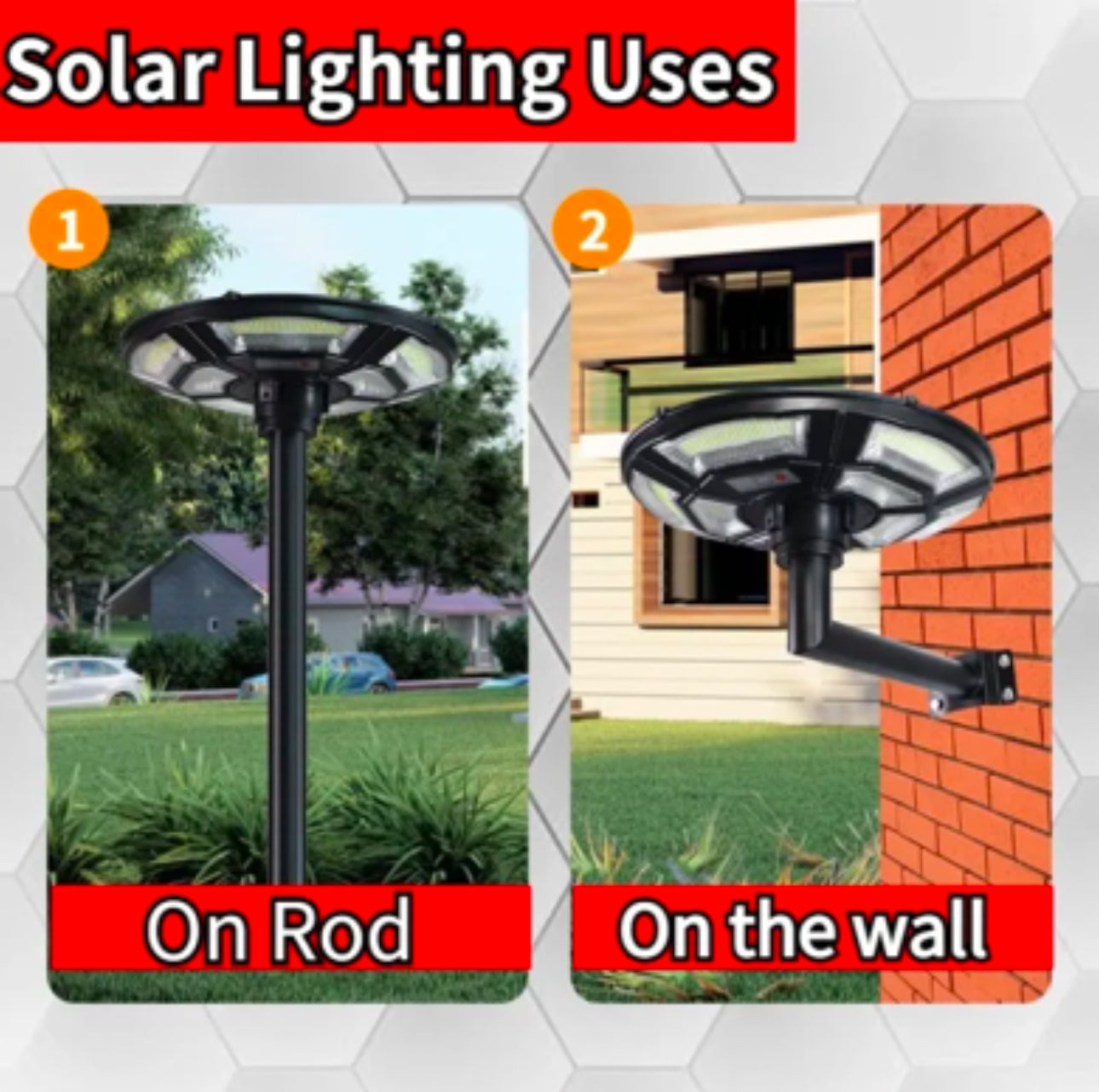 Lighteme 1500W Commercial Solar Flag Pole Outdoor Lamp Post Light with 98 inch Pole IP67 Waterproof With Remote