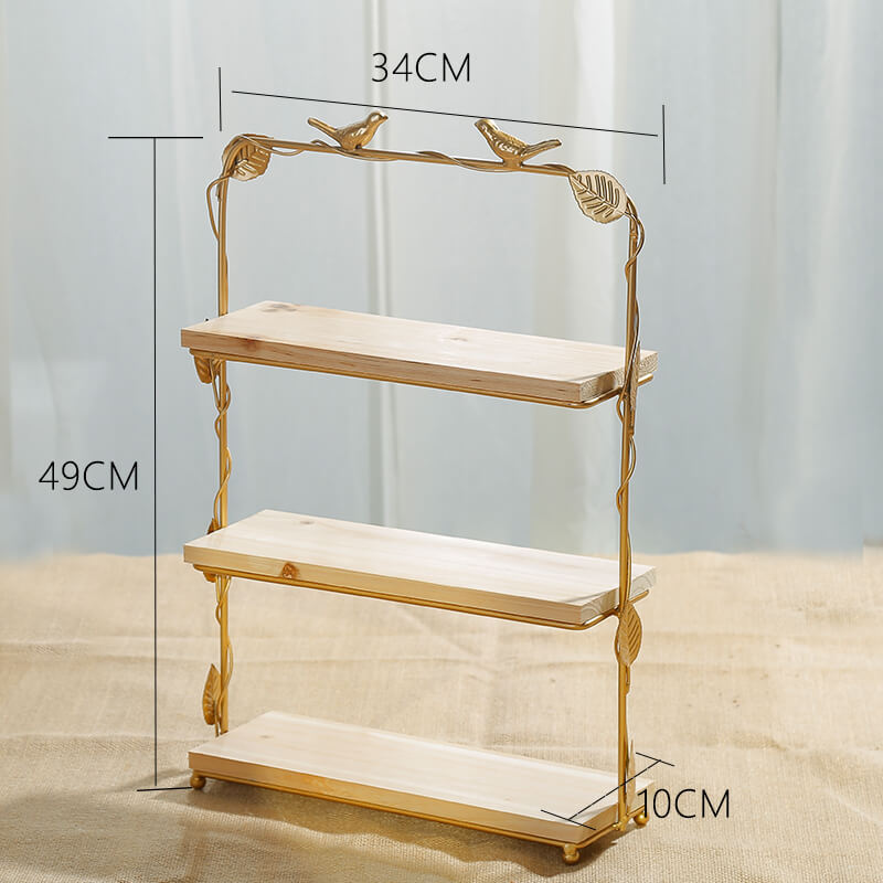 Lighteme Golden Bird & Leaf Dessert Stand