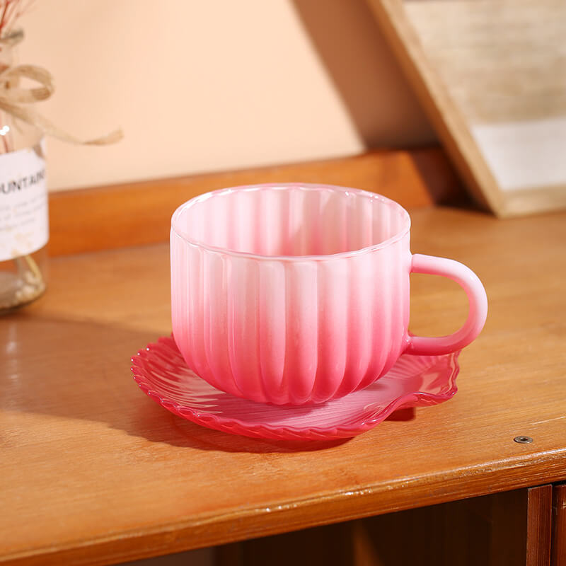 Lighteme Gradient Glass Cup and Saucer