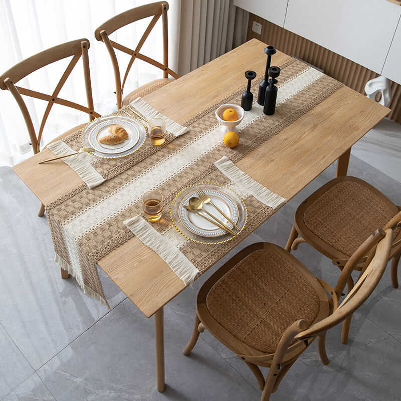 Lighteme Linen Tassel Table Runner