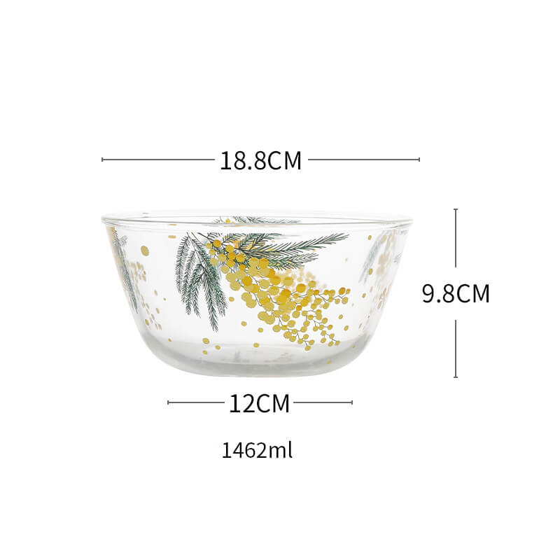 Lighteme Mimosa Printed Glass Bowl