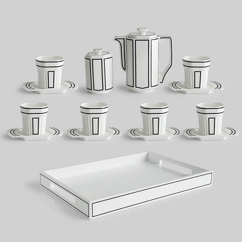 Lighteme Minimalist Line Bone China Teapot Set