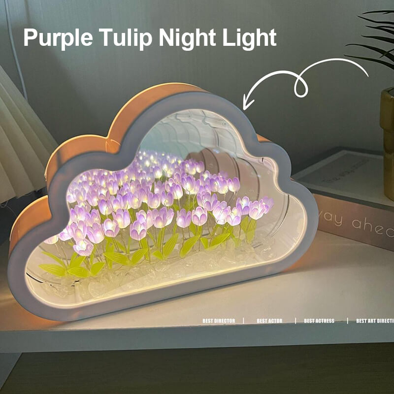 Lighteme Cloud Tulip Small Mirror Night Light