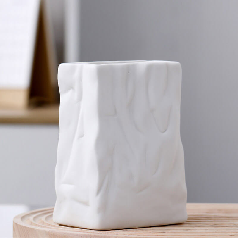 Lighteme Pleated Paper Bag Ceramic Vase