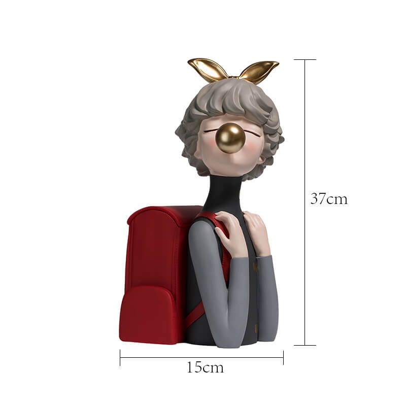 Lighteme Backpack Girl Resin Storage Decoration