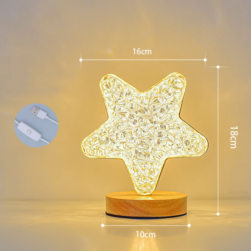 Lighteme Crystal Star Moon Night Light