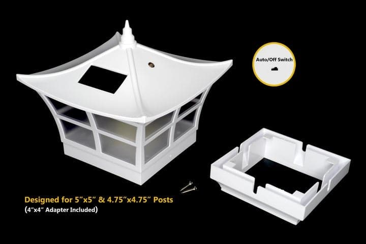 Lighteme Solar Fence Cap Light - White