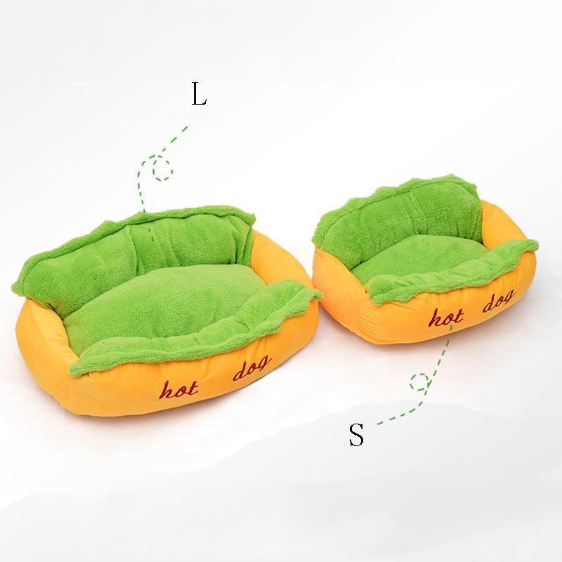 Lighteme Short Plush Creative Funny Hot Dog Bed (2 sizes)