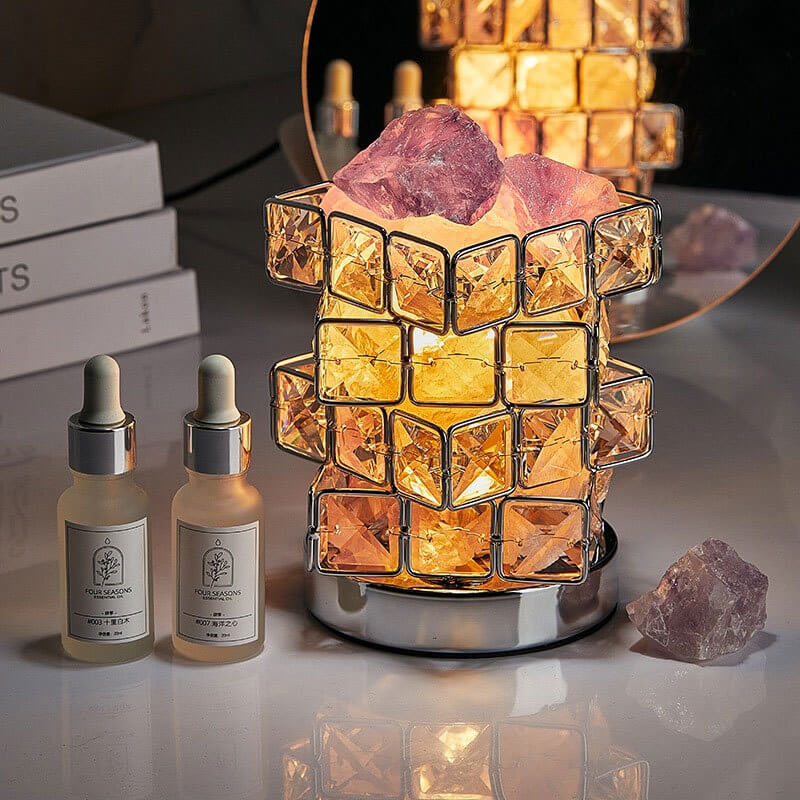 Lighteme Square Salt Stone Crystal Lamp