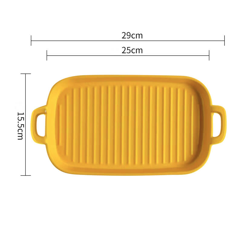 Lighteme Square Striped Ceramic Baking Dish
