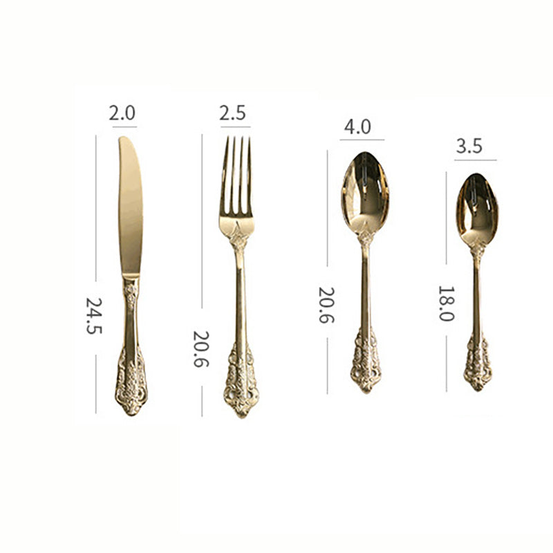 Lighteme Stainless Steel Embossed Flatware 4Pcs Set