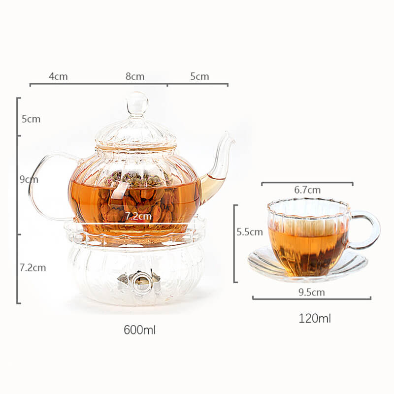 Lighteme Striped Glass Teapot Set