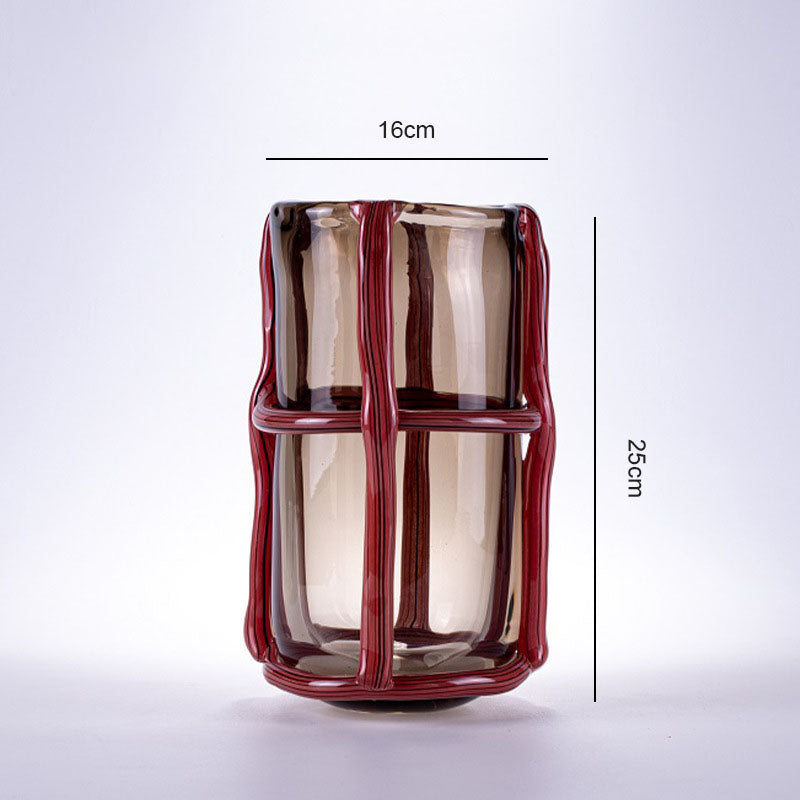 Vase en verre vintage rayé Lighteme