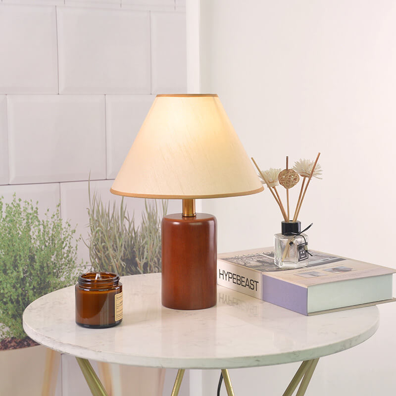 Lighteme Vintage Tischlampe mit Holzsockel
