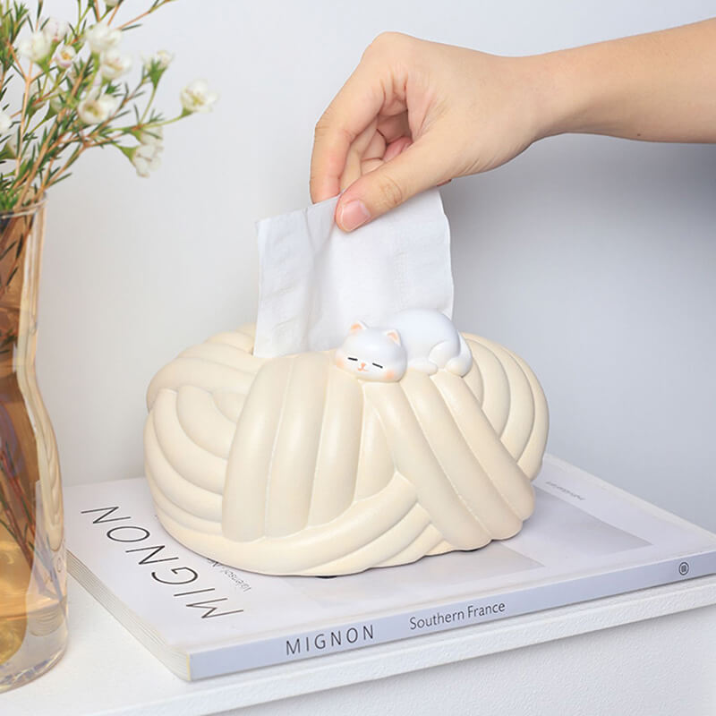 Lighteme Wool Ball Ceramic Tissue Box