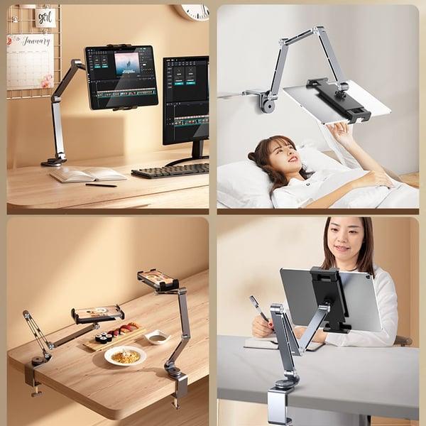 Lighteme Verstellbarer Tablet-Ständer fürs Bett für Mobiltelefone und Tablets mit 4-12,9 Zoll