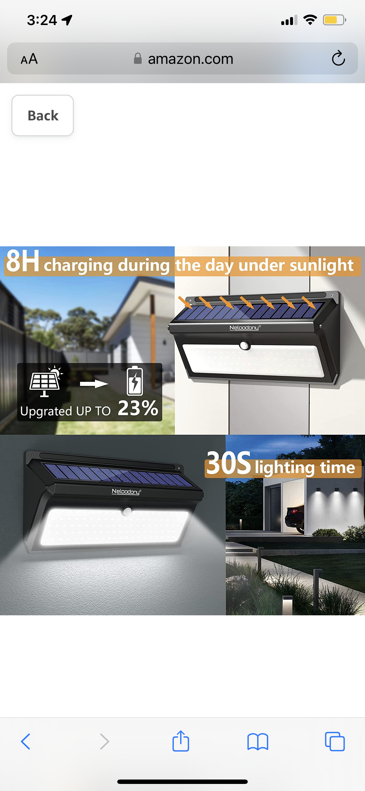 Lighteme Solar Outdoor Lights 100 LED Motion Sensor Solar Security Lights 4-Pack