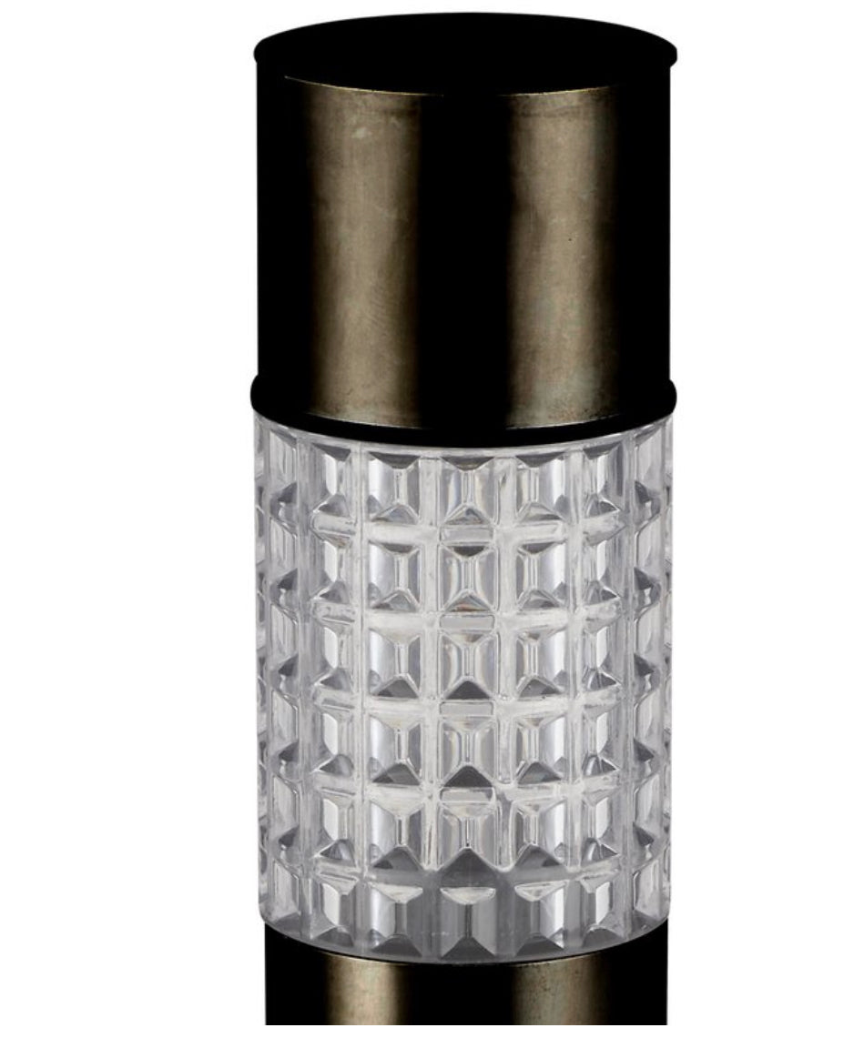 Lot de 15 bornes lumineuses solaires LED modernes en acier inoxydable pour allées Lighteme Hampton