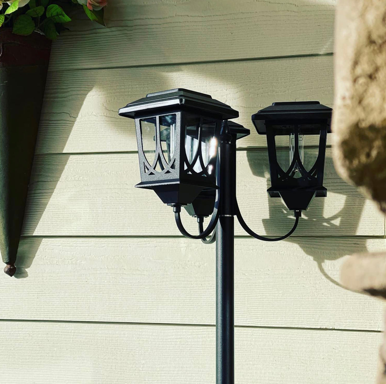 Lighteme Aluminum 74.8“ Outdoor Lamp Post Lights ,3-Head Waterproof Street Lights 60 Lumen
