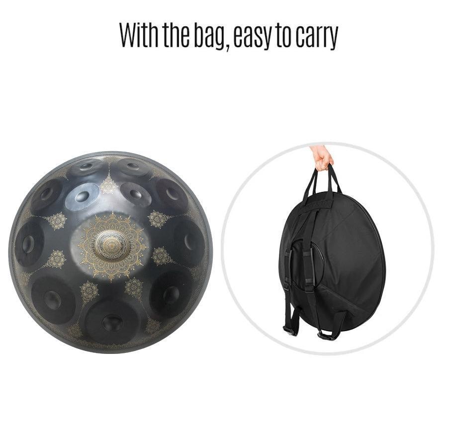 Royal Garden Maßgeschneiderte F3 Handpan 22 Zoll (12+2) Noten Edelstahl/Nitridstahl Handgefertigte Mandala-Handpan Drum