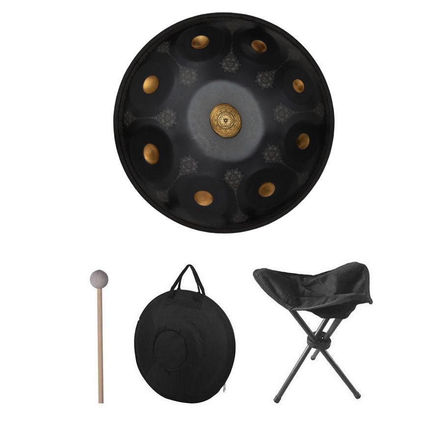 Royal Garden Custom F3 Dorian Scale Handmade 22 Inch 9+2 Notes Stainless Steel / Nitride Steel Mandala pattern Handpan Drum