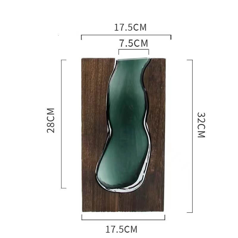 Lighteme Wooden Holder Glass Vase