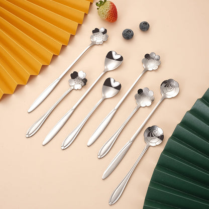 Lighteme Golden Flower Dessert Spoon 8pcs Set