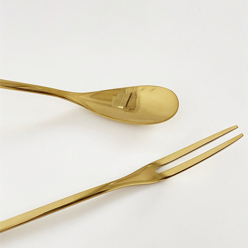Lighteme Pearl Stainless Steel Dessert Spoon & Fork