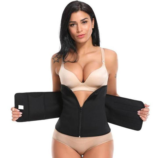 Lighteme Fitness-Schweißgürtel für die Taille ~ Mit Klettverschluss und Reißverschluss!