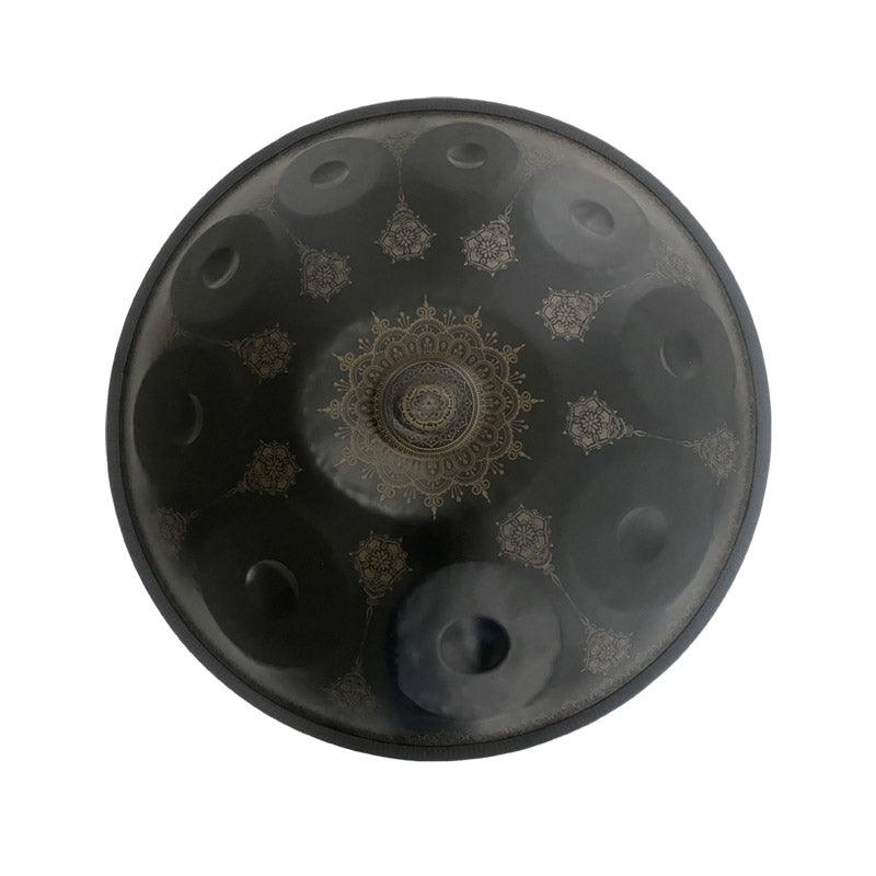 Lighteme Handmade Custom Mandala HandPan Drum E La Sirena Scale 22 Inch 9/10/12 Notes Nitride Steel Percussion Instrument