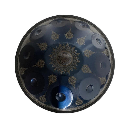Fait main Fleurs de Datura Acier Nitruré  Handpan Drum Kurd / Celtic Ré Mineur 22 pouces 10 notes
