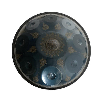 Lighteme Mandala Pattern Handmade Nitride Steel Handpan Drum Kurd Scale / Celtic Scale D Minor 22 Inch 9 Notes Hand Pan