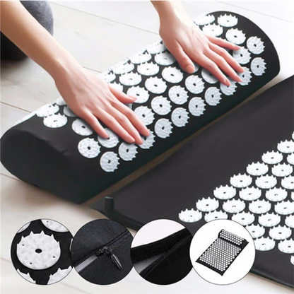 Tapis d'acupression Lighteme - Tapis de massage d'acupression pour tout le corps avec oreillers, noir
