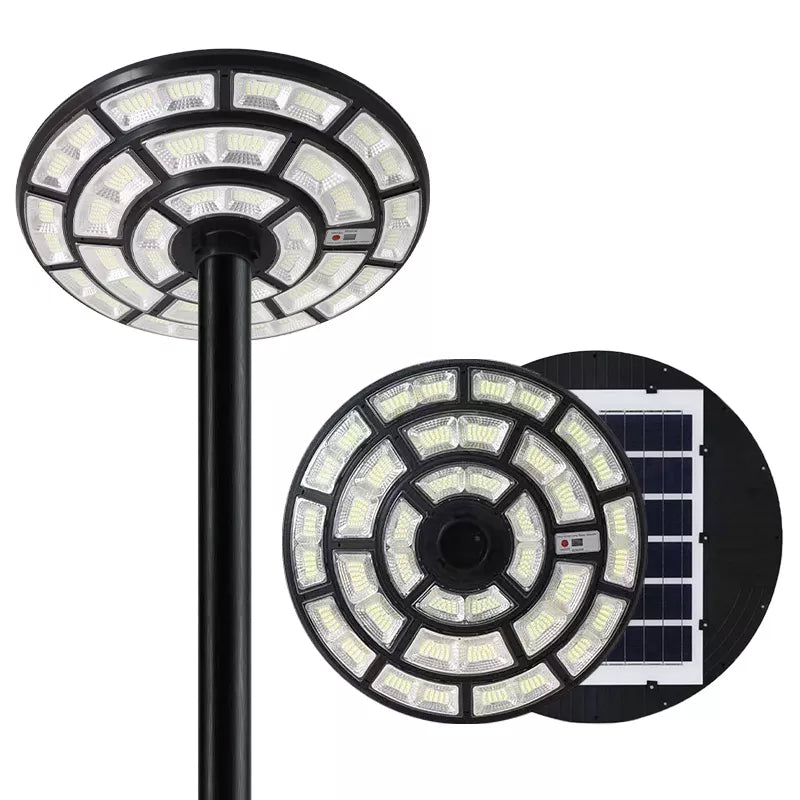 Lighteme 2500W Solar Outdoor Light UFO Garden Pole And Wall Street Lights For Home, Yard, Farmhouses with Remote