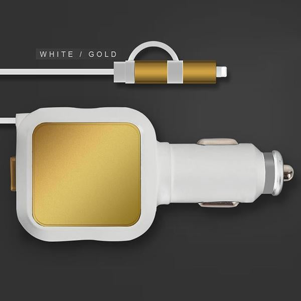 Lighteme Two-In-One Retractable Car Charger (4 colors)