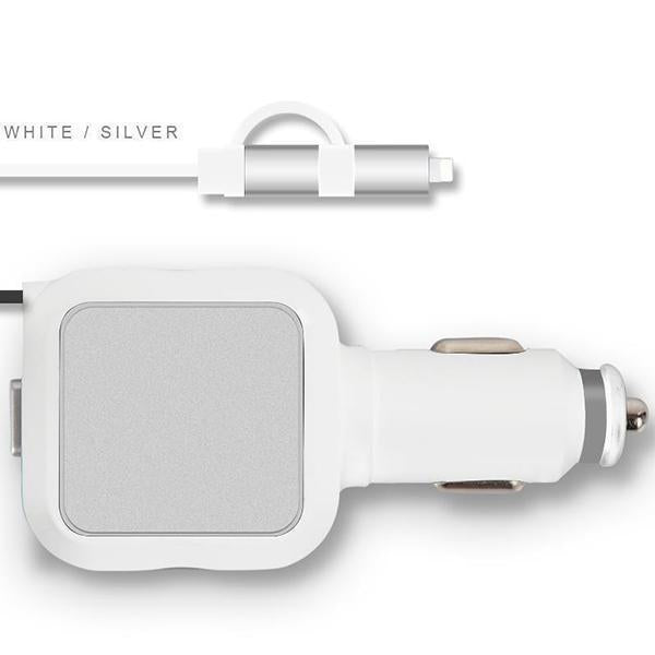Lighteme Two-In-One Retractable Car Charger (4 colors)