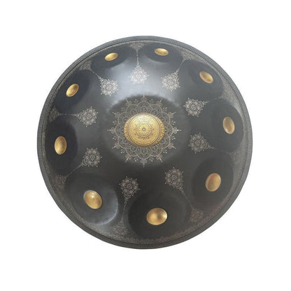 Royal Garden Handpan Drum personnalisé F3 22 pouces 10 notes en acier inoxydable/acier nitrure fait à la main à motif mandala
