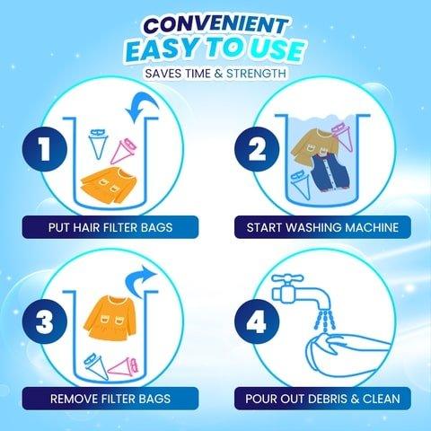 Lighteme 1+1 Free | Sac en filet pour filtre à cheveux pour machine à laver