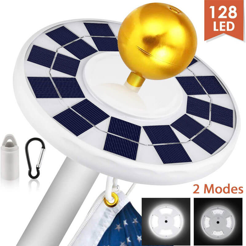 Lighteme Flagpole Solar Light 4640 Lumen 12000mAh Rechargeable Battery Flag Pole Light Solar Powered