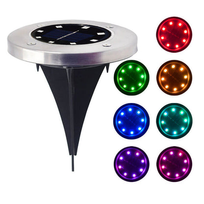 (6 Pack) Lighteme Colorize Solar Lights Color Change Stainless Steel Ring Lights In-Ground